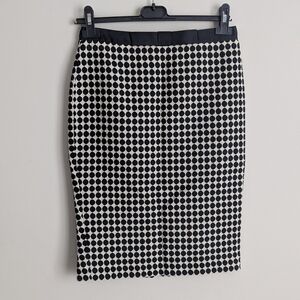 Boden Cotton Polka Dot Pencil Skirt With Grosgrain Bow